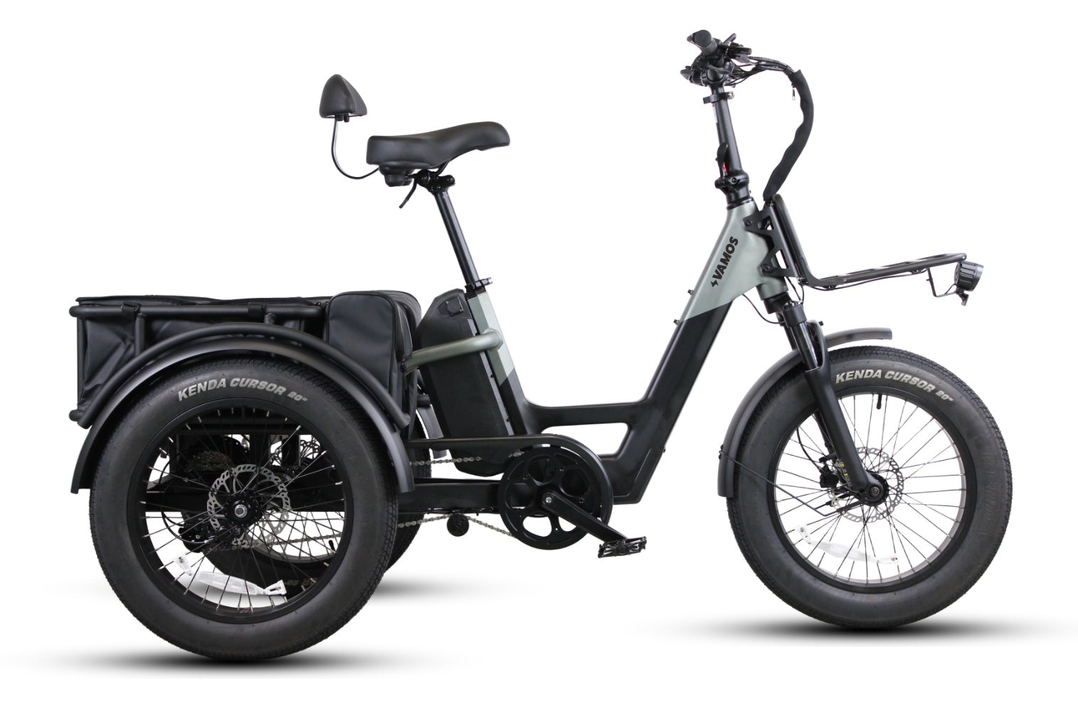 Electric tricycle with a cargo box 