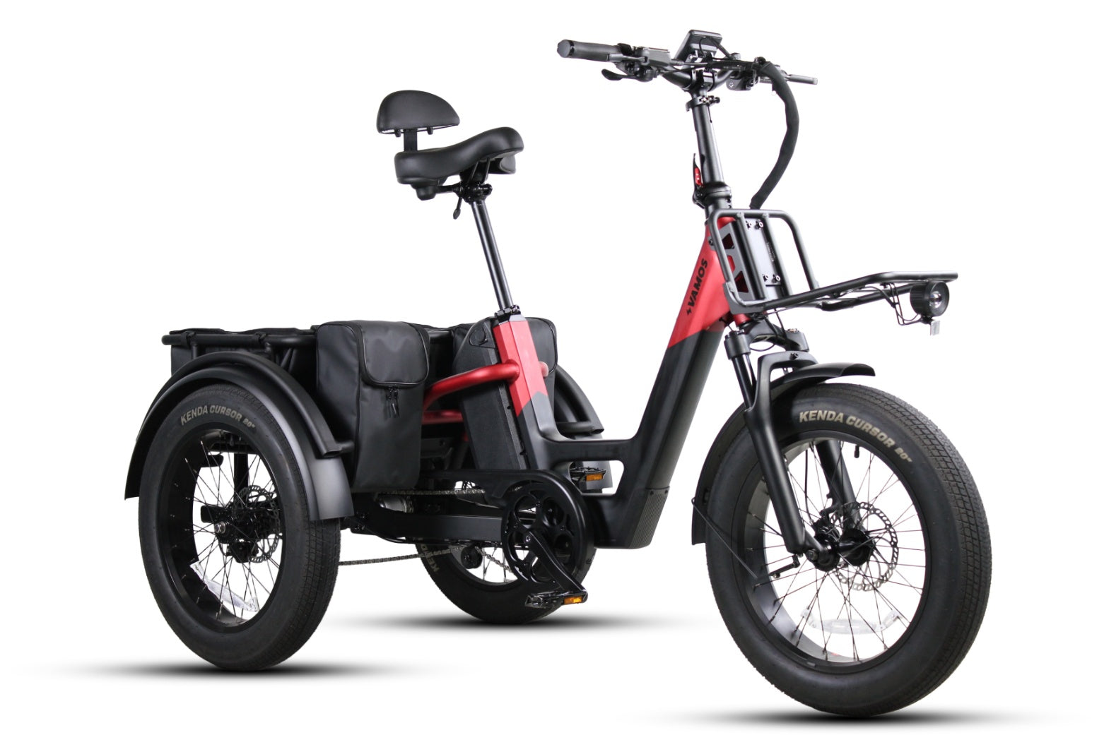 Black and red electric tricycle 
