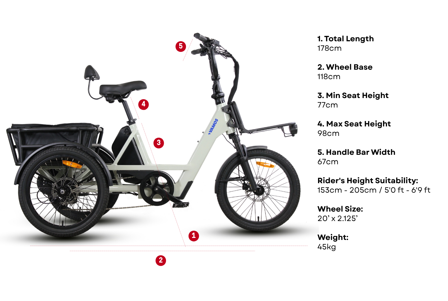 Vamos Trio – 3 Wheel Electric Bike