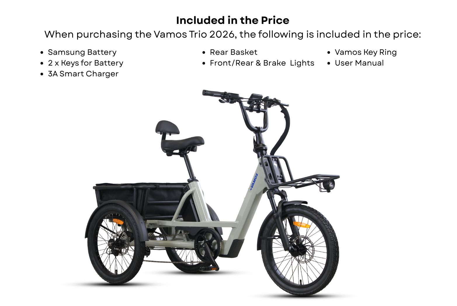 Vamos Trio – 3 Wheel Electric Bike